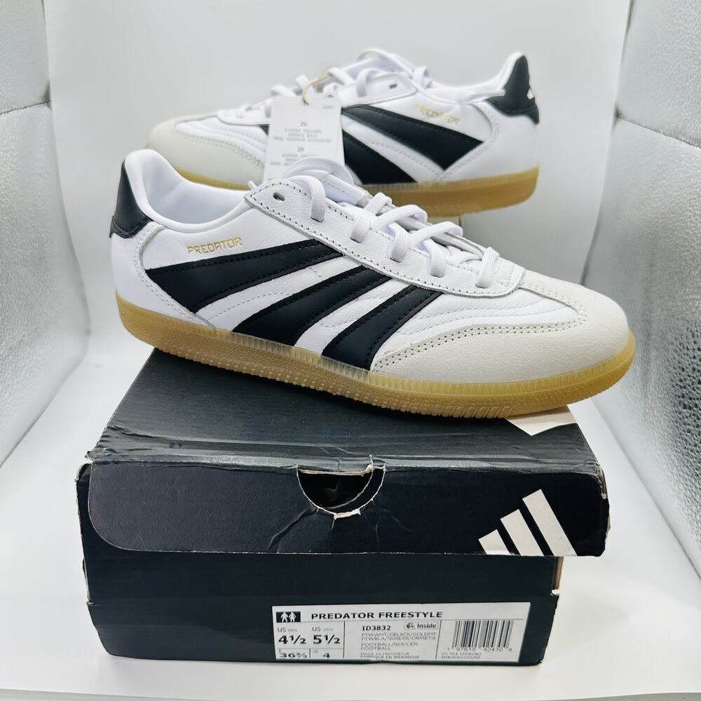Adidas Predator Freestyle White Gum Indoor Soccer Shoes ID3832 Women’s Size 5.5